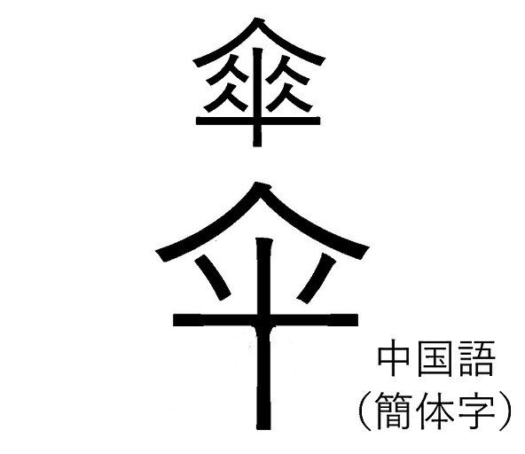 傘　米　中国語　簡体字　漢字