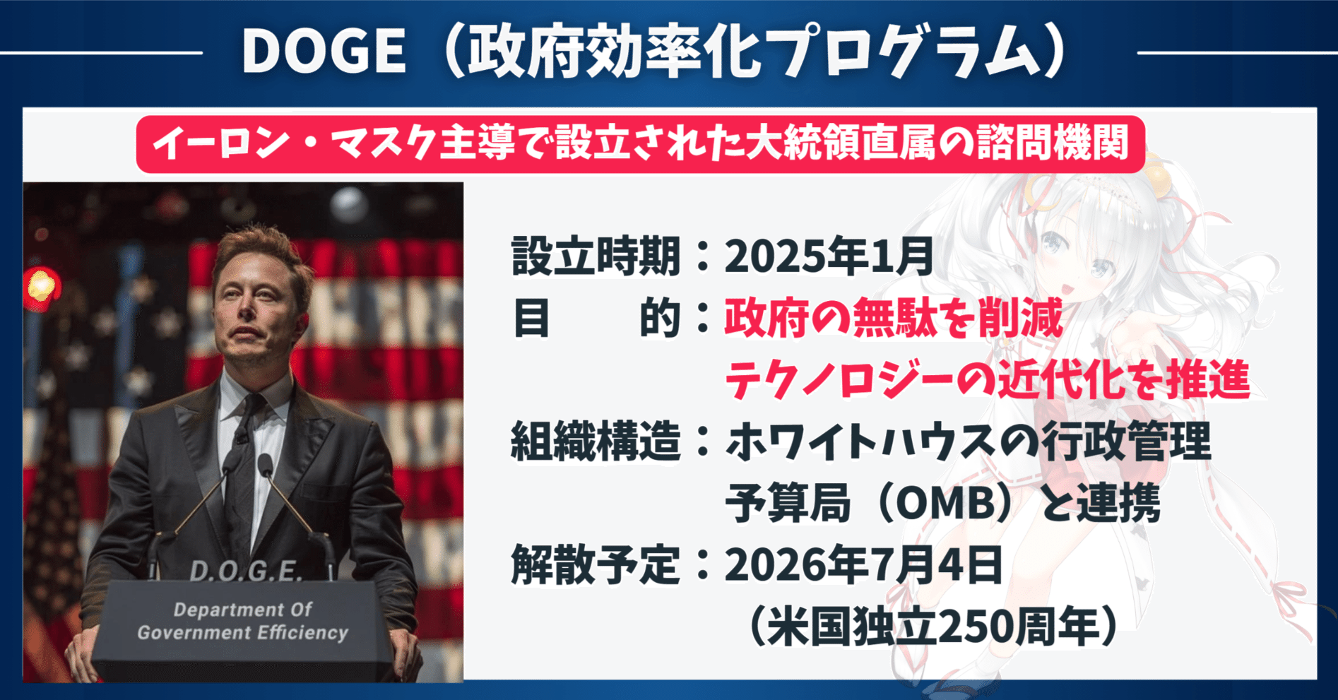 イーロンマスクのDOGE（政府効率化省）が株価 に与える影響とは⁉️｜東大ぱふぇっと🐰20代で億り人達成❗米国株式投資で大評判の相場予測noteは20万部突破