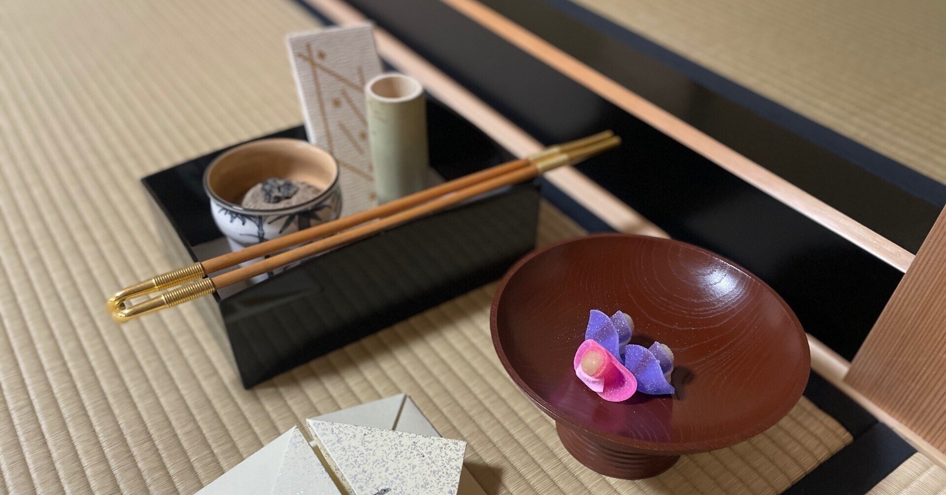 ほぼ未使用 茶道具 木製黒真塗 天目台 茶道具 欅 貴人台 2点 セット 元