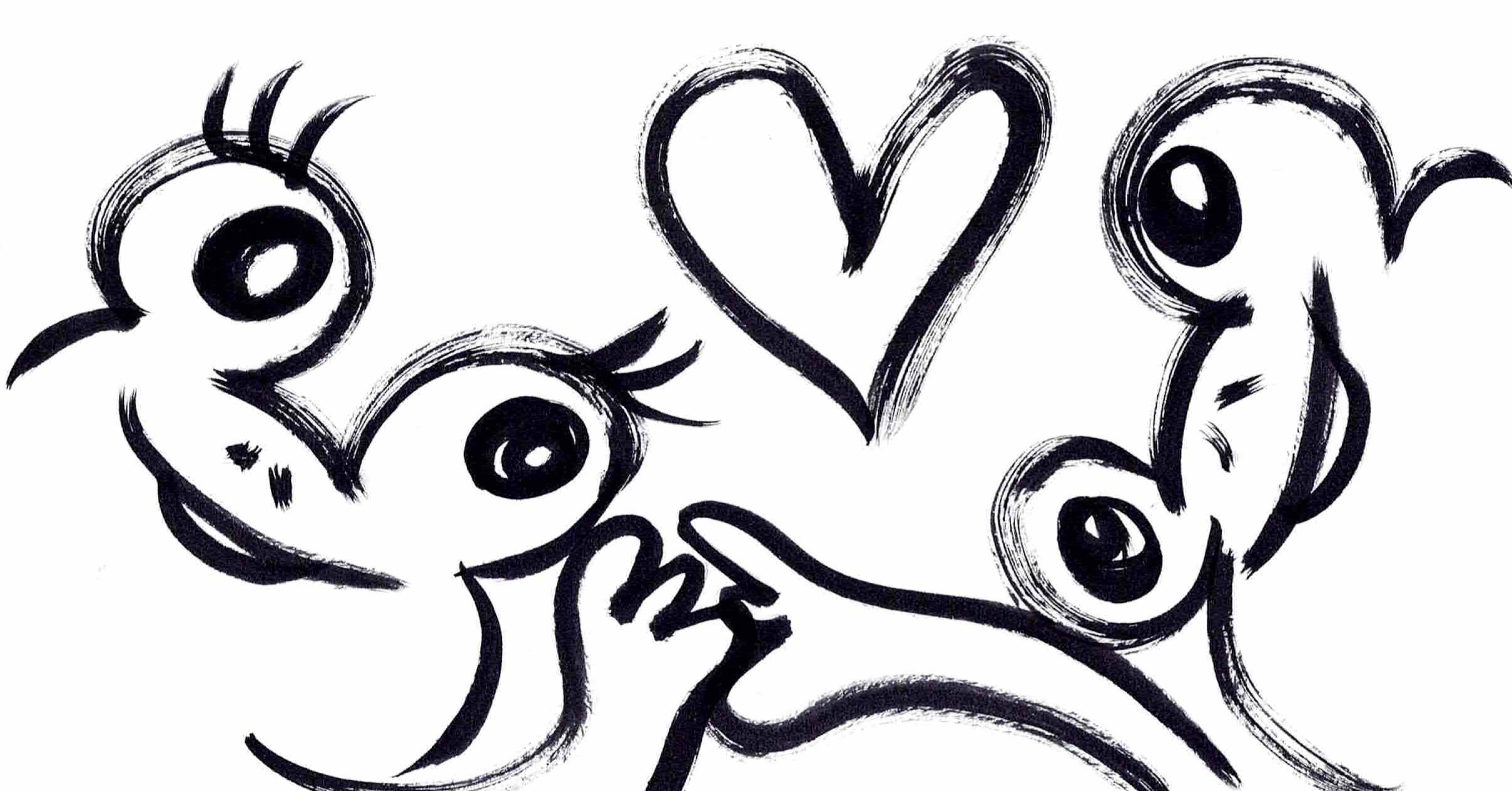 嫁さん画伯 筆ペンかえるコレクション（かえる好きは見てね