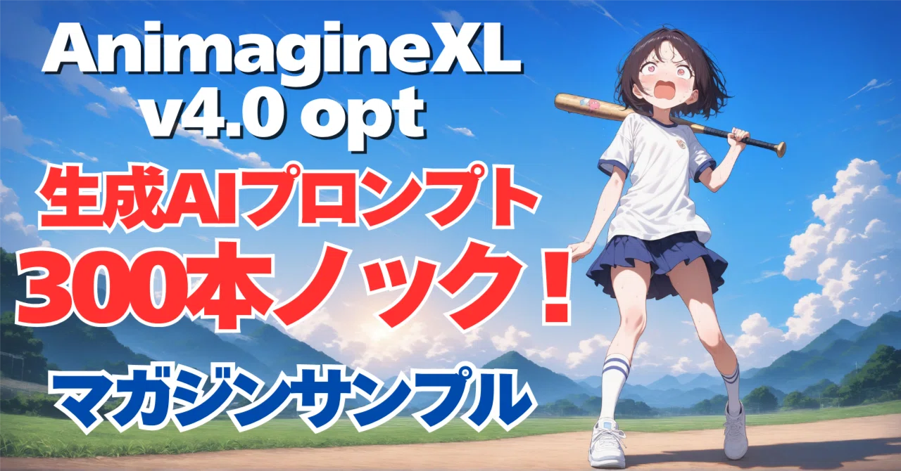 Animagine XL v4 Opt 画像生成AIプロンプト300本ノック！（マガジン