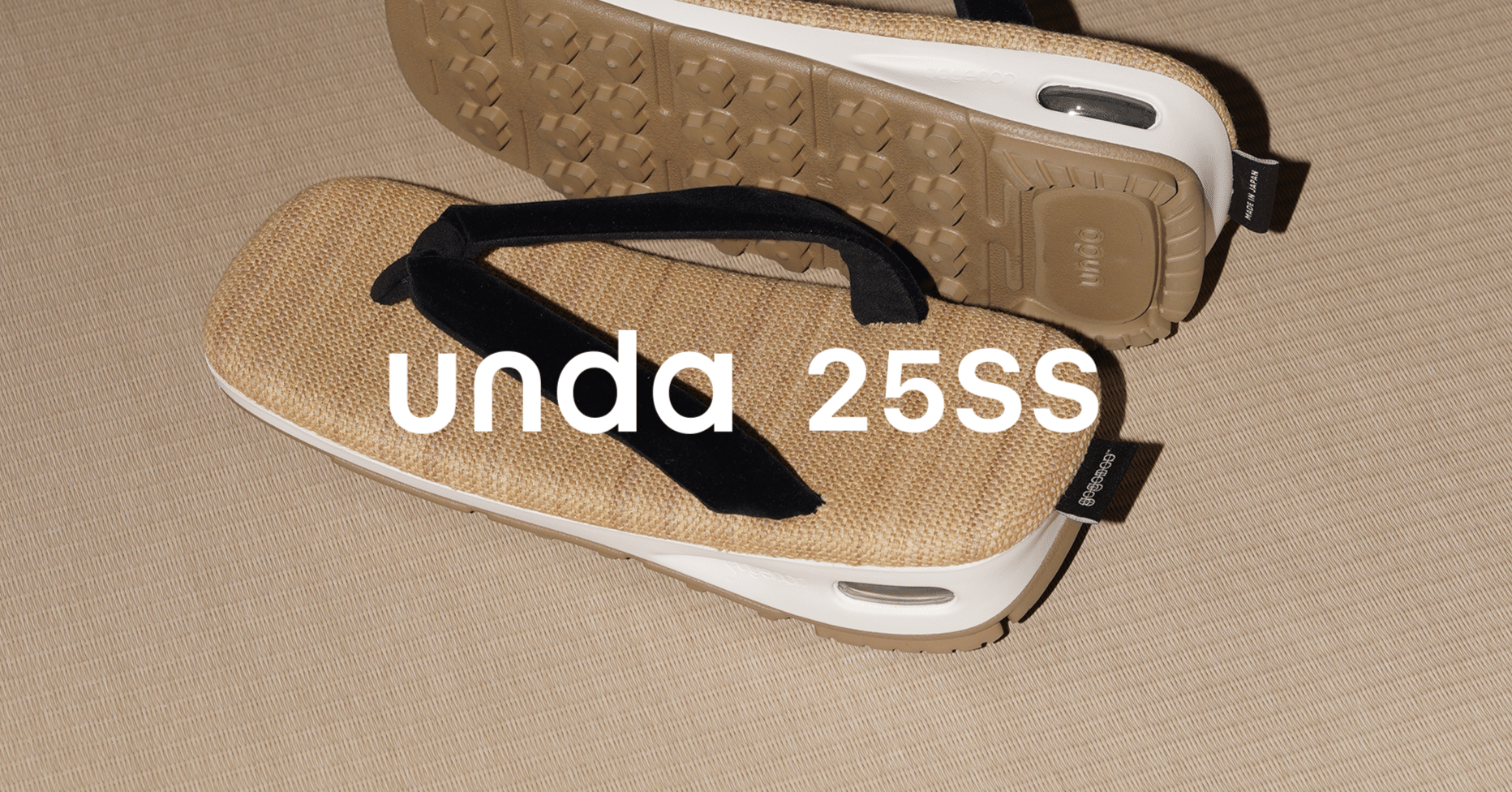 unda スリッパ型雪駄 ベージュ unda スリッパ型雪駄 ベージュ unda スリッパ型雪駄 ベージュ unda