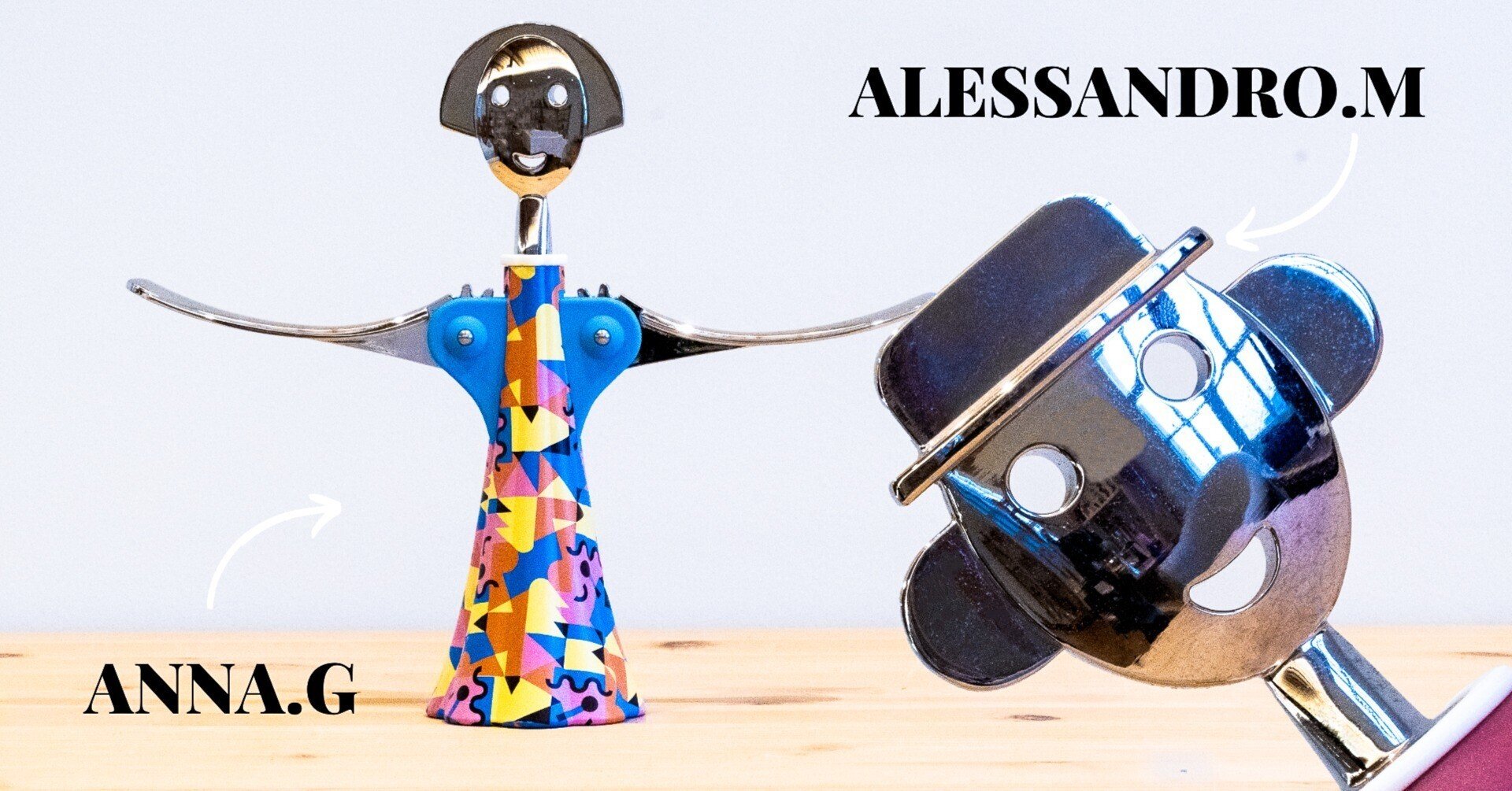 ワインを抜栓したくなるワインオープナーALESSI”ANNAとALESSANDROの