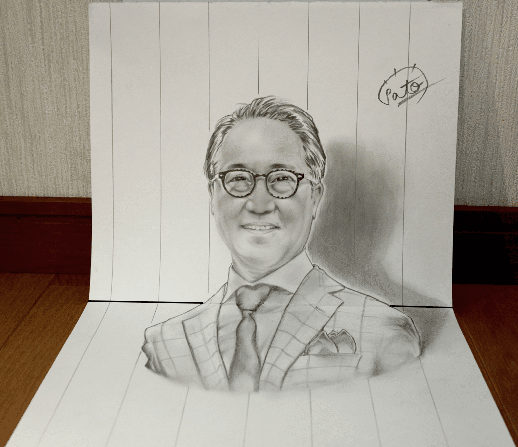 トリックアート 鉛筆画 佐野史郎さんを描いてみた 雷藤たわん ひる休みの自由研究 Note トリックアート 鉛筆画 佐野史郎さんを描いてみた 雷藤たわん ひる休みの自由研究 Note
