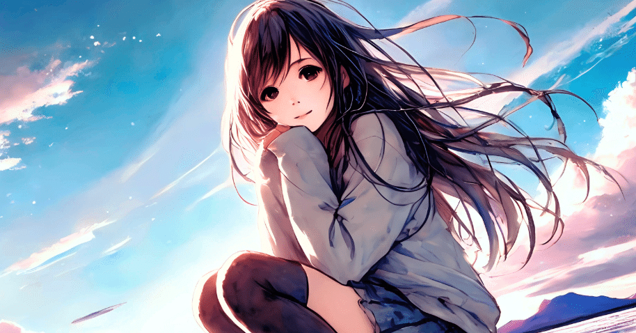 空と水の境界線で｜AIイラスト｜Alpaka