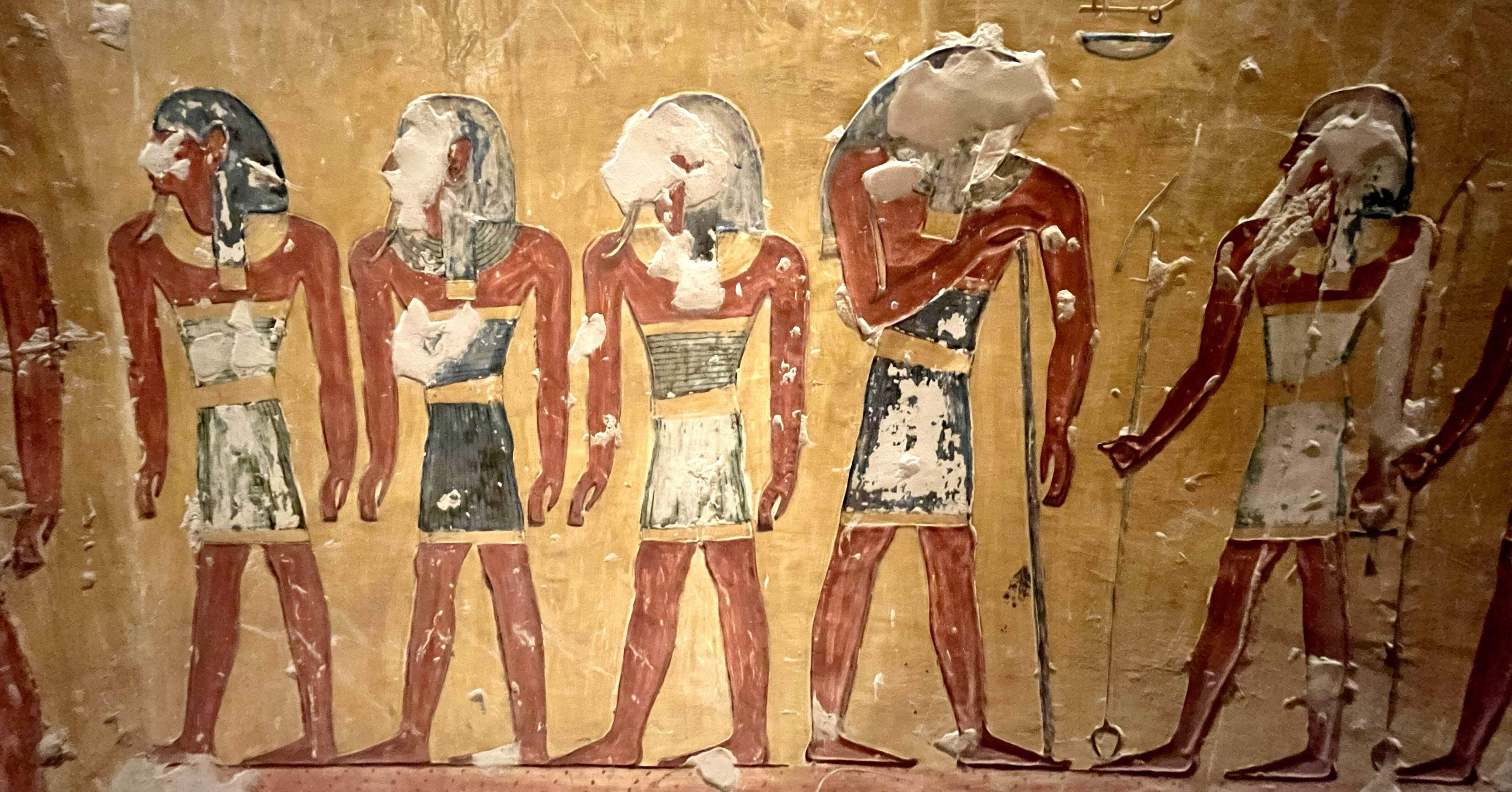 エジプト 絵画 交渉OK 死者の書』第94章、トキの頭を持つ書記であるトート神の前に立つ