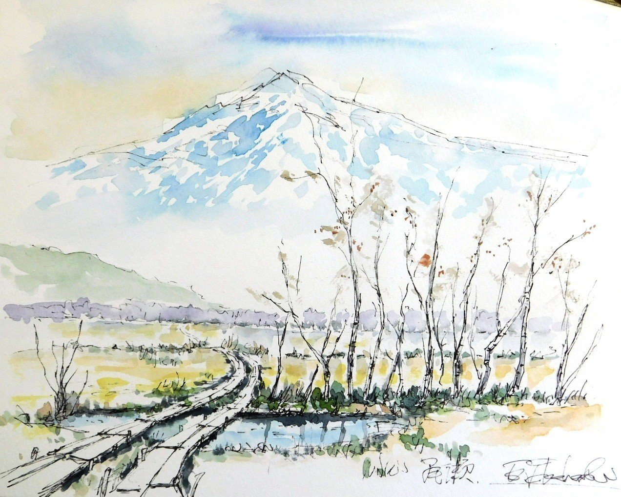水彩画(風景)№169 Eng sub] Old mountain temple | Japanese Landscape