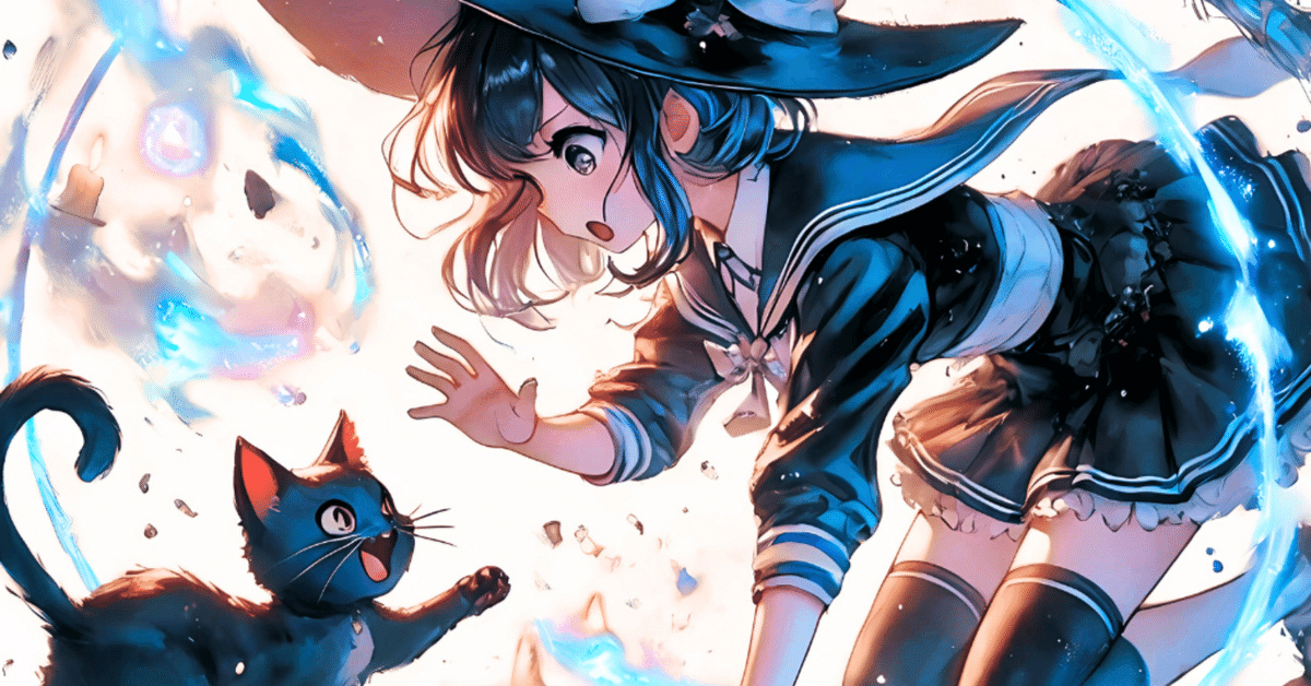 魔法陣と黒猫｜AIイラスト｜Alpaka