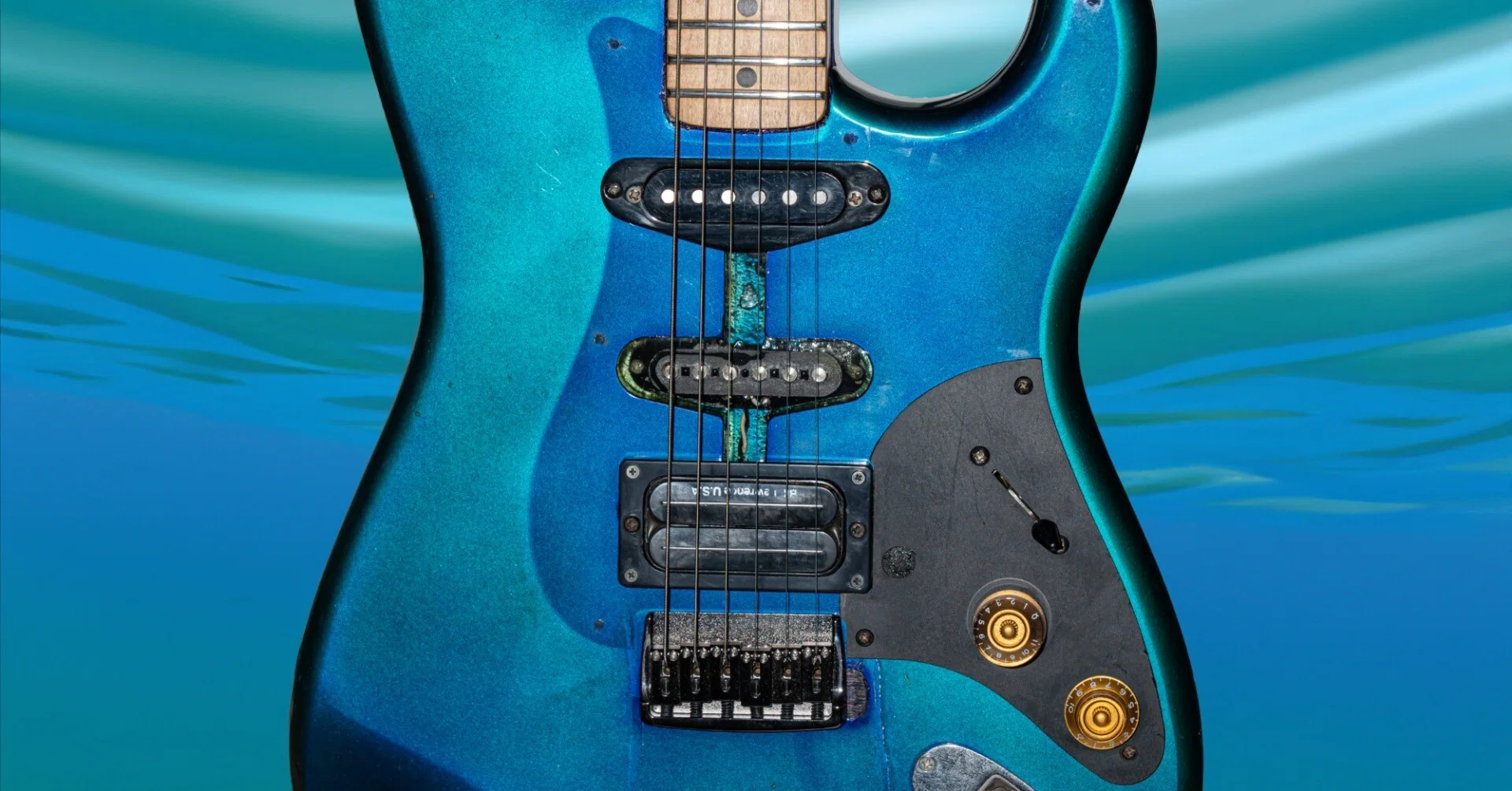 自作 ストラトキャスター Dust Blue コンポーネント 木製PG レリック 1964年ストラト ソニックブルー レリック加工【64 Strat Sonic Blue