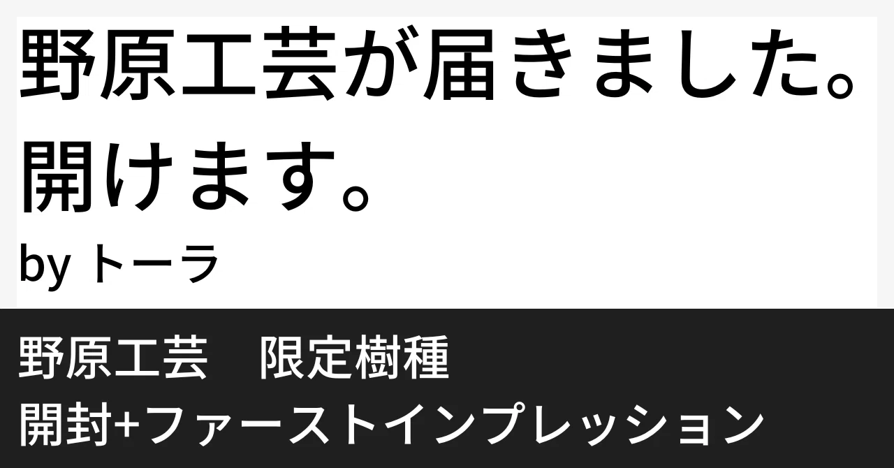 開封の儀とかいうやつ】野原工芸の、なにか｜Tola