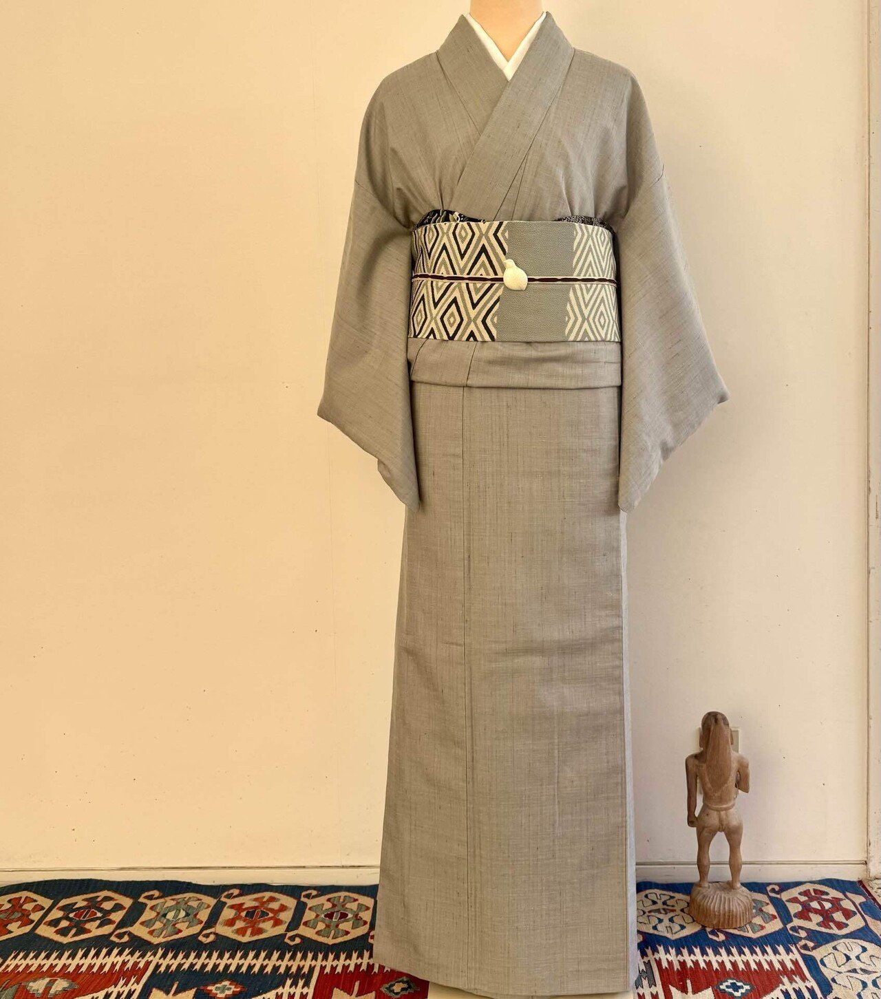 猫が隠れてる無地紬｜夢吉きもの