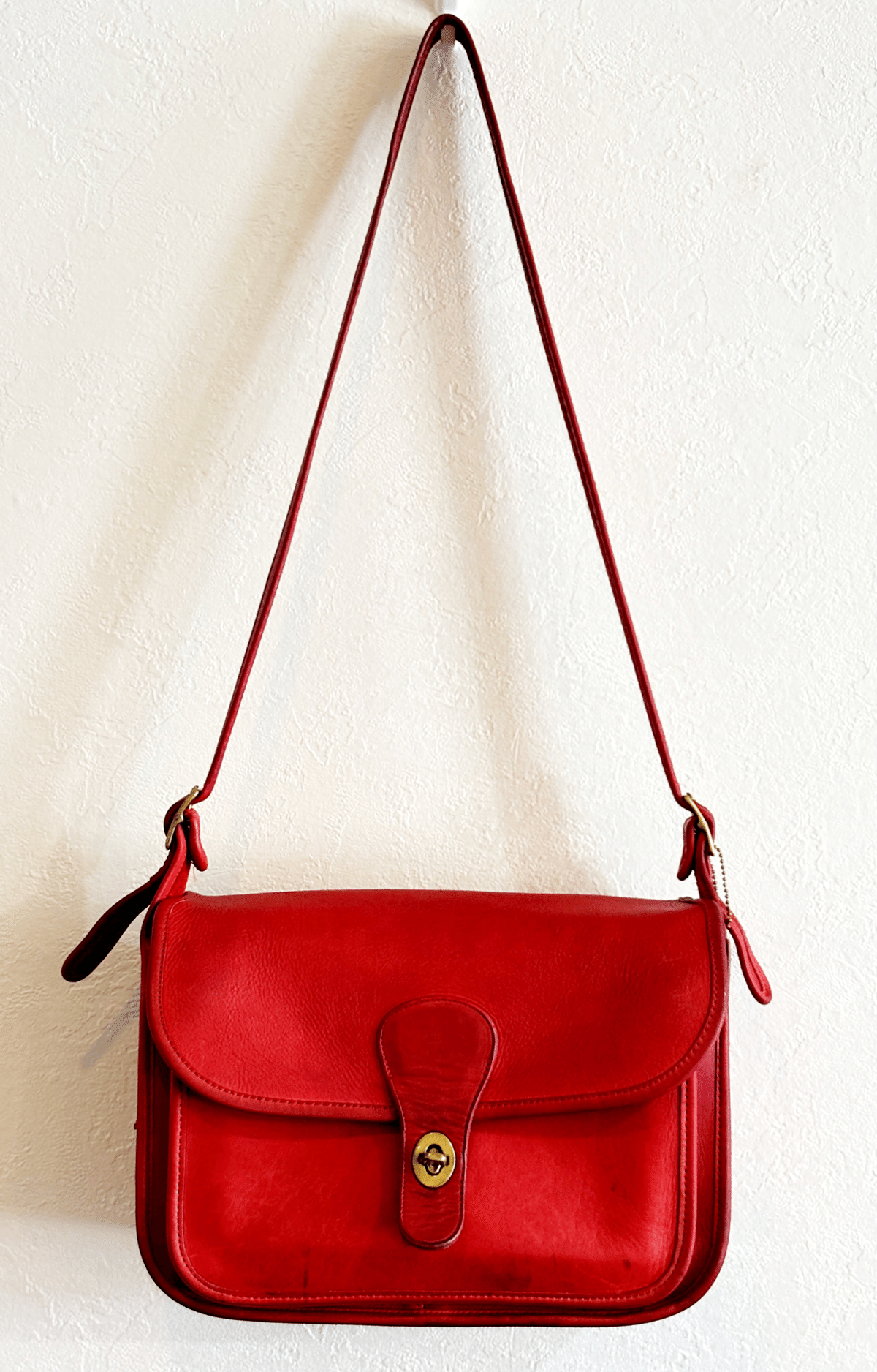 COACH 現行オールドコーチ レアモデル ななめがけショルダーバッグ 赤