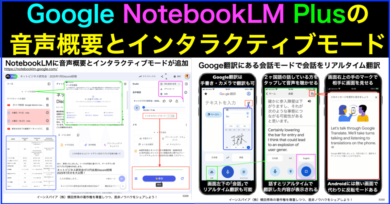 Google NotebookLM Plus使い方:音声概要とインタラクティブモード