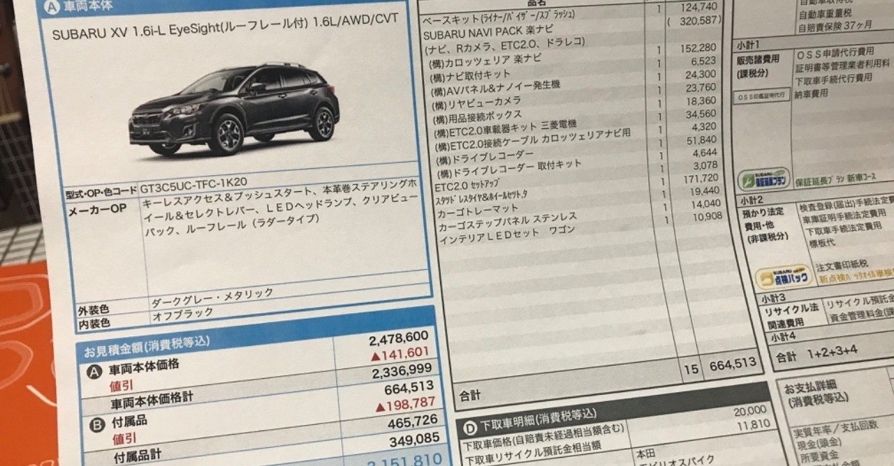 スバルxv値下げ奮闘記 ガリ店長 Note