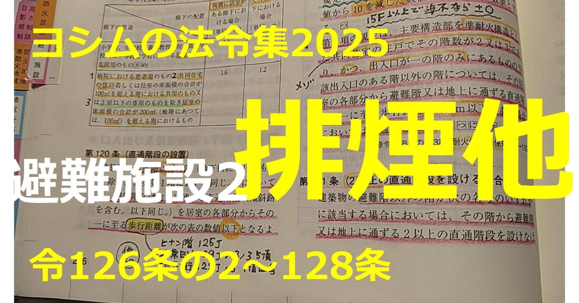 法令集2025】避難施設2）排煙他｜吉村 昌朋（よしむら まさとも）