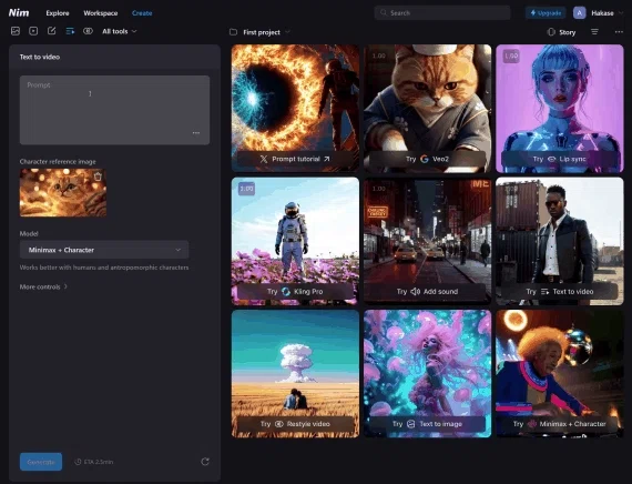 Create Nim 【神AIがキタ!】最新AI動画生成ツール「Nim」でできること💡使い方から最新モデルまで徹底解説🔥Google Veo 2、WANなども使える ...