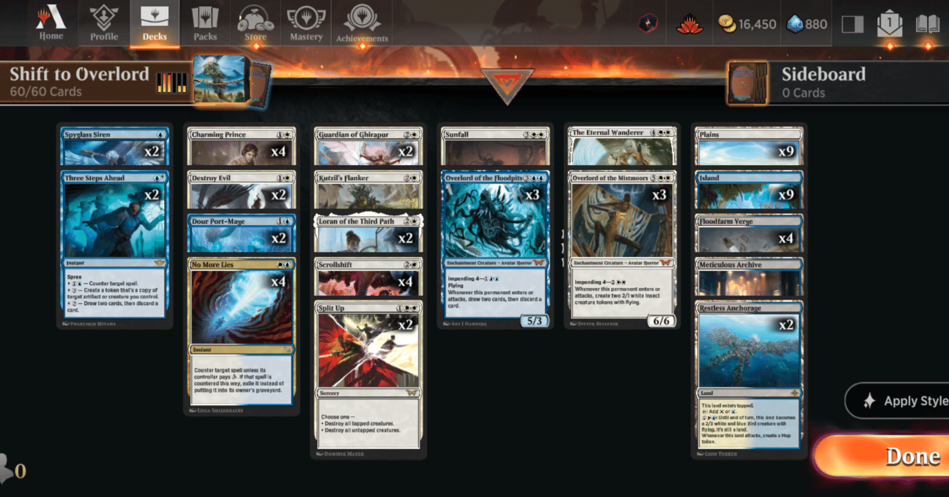 MTGアリーナスタンBo1ミシック到達デッキ解説】Shift to Overlord