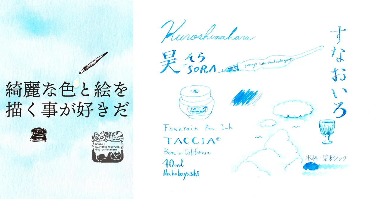 綺麗な色と絵を描く事が好きだ【インク沼のインク色見本帳】1.昊（そら 