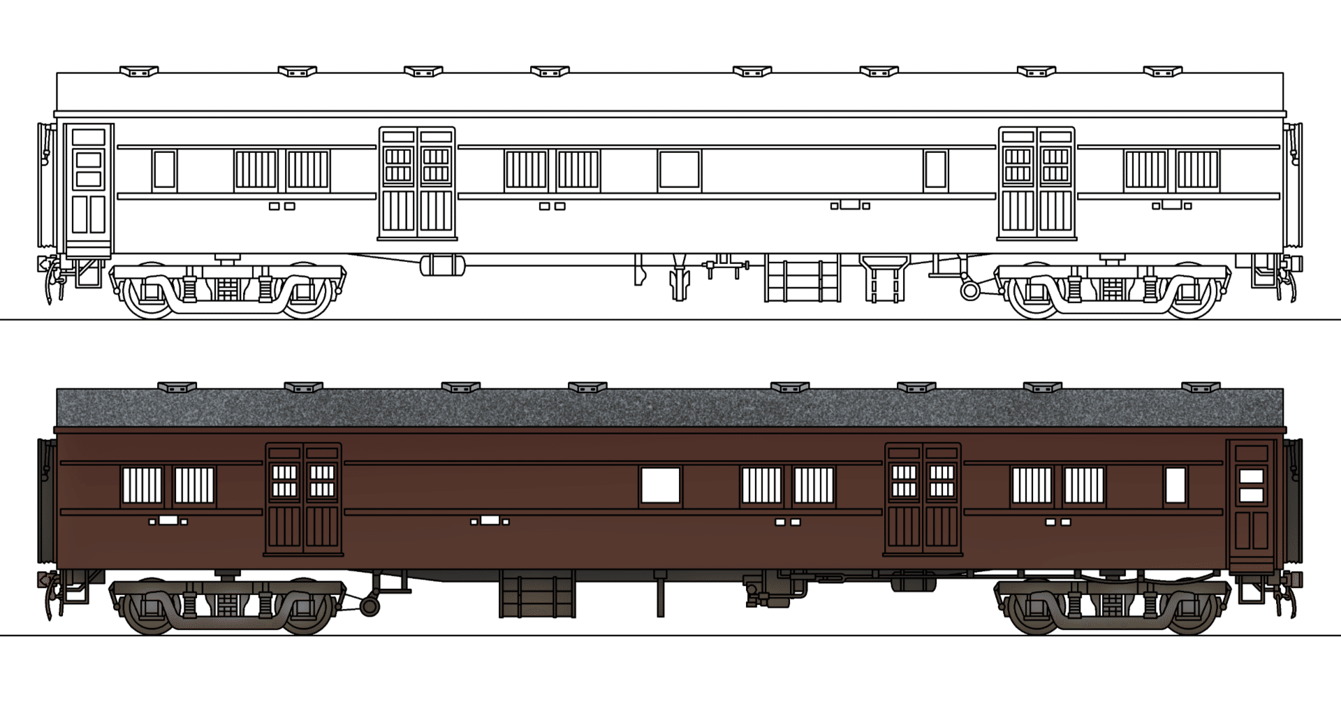☆☆ メーカー不明 □ 国鉄 剛大化荷物客車 剛製客車 [スユニ] 鉄道模型 HO