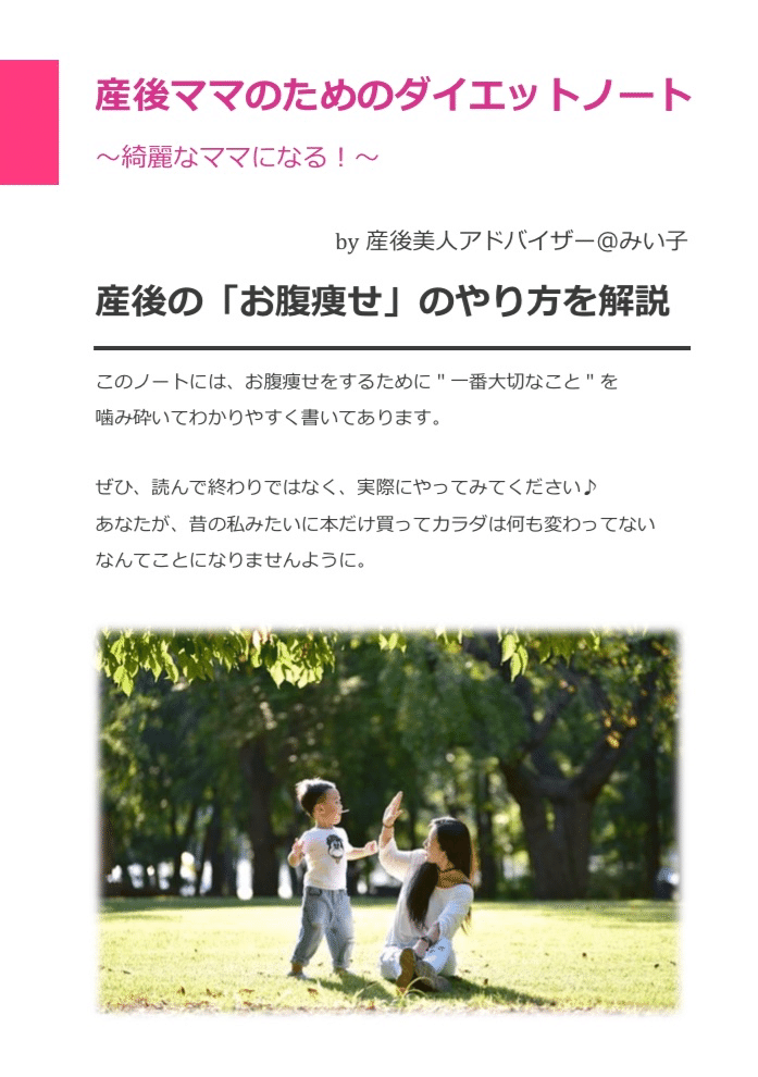 子供がいるから ジムには行けない 産後のママが家で出来るお腹痩せダイエットノートをプレゼント みい子 産後美人アドバイザー Note 子供がいるから ジムには行けない 産後のママが家で出来るお腹痩せダイエットノートをプレゼント みい子 産後美人アドバイザー Note
