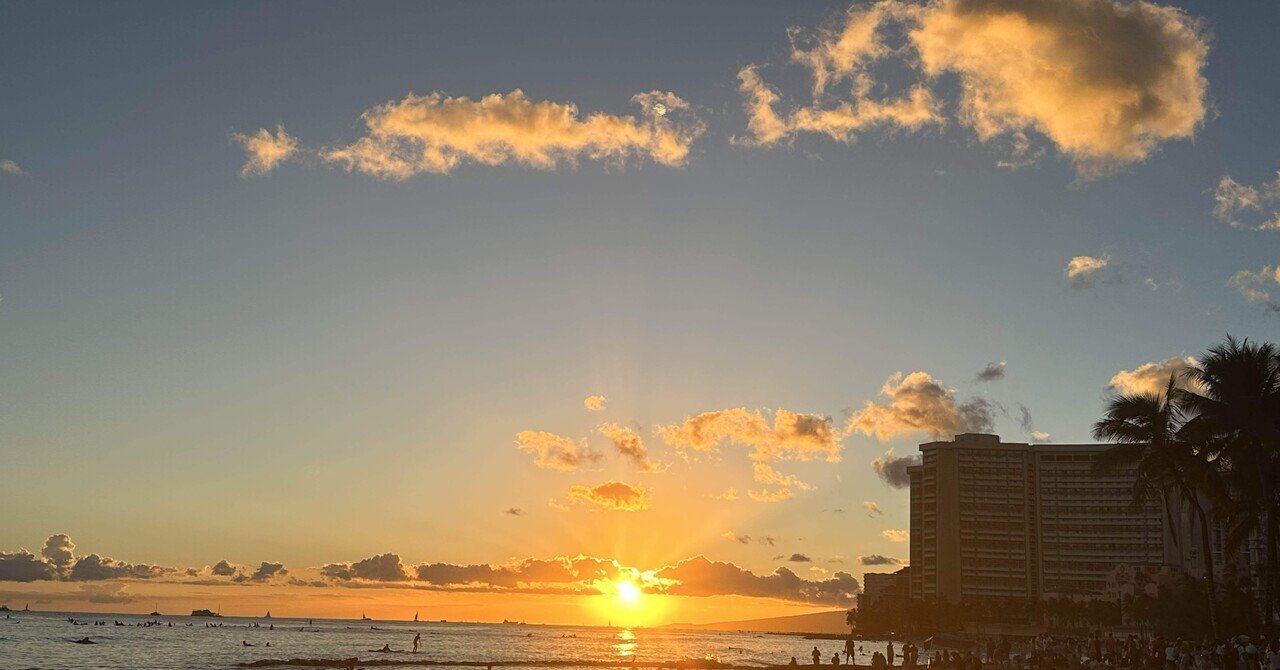 figmari　サンセットブルーハワイ　シーグラス／天然石／夏／海／夕日 2023年8月ハワイ🌴 ワイキキで過ごす贅沢なサンセットタイム