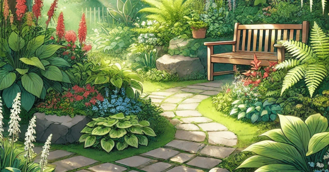 シェードガーデンの主役♡美しい葉と涼しげな花が魅力の多年草・超オォォ…きです 🌿 シェードガーデン（半日陰・日陰で楽しむ庭）を極める！｜園芸