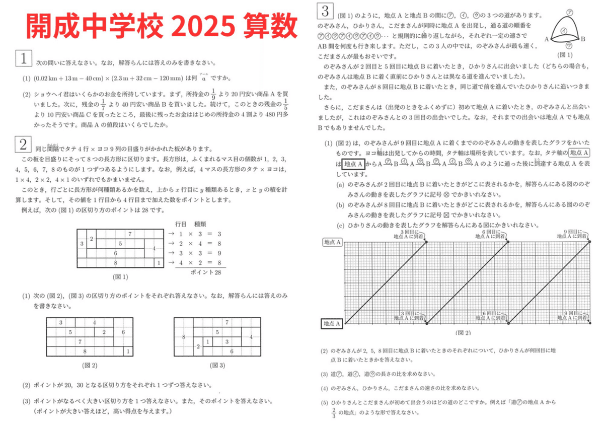 開成中学校 入学試験問題集 2025年春受験用 (プリント形式の