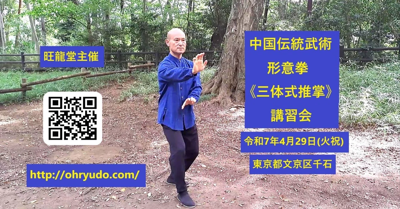 中国伝統武術・形意拳《三体式推掌》特別講習会 ～天地人の掌～｜おばた りょうすけ