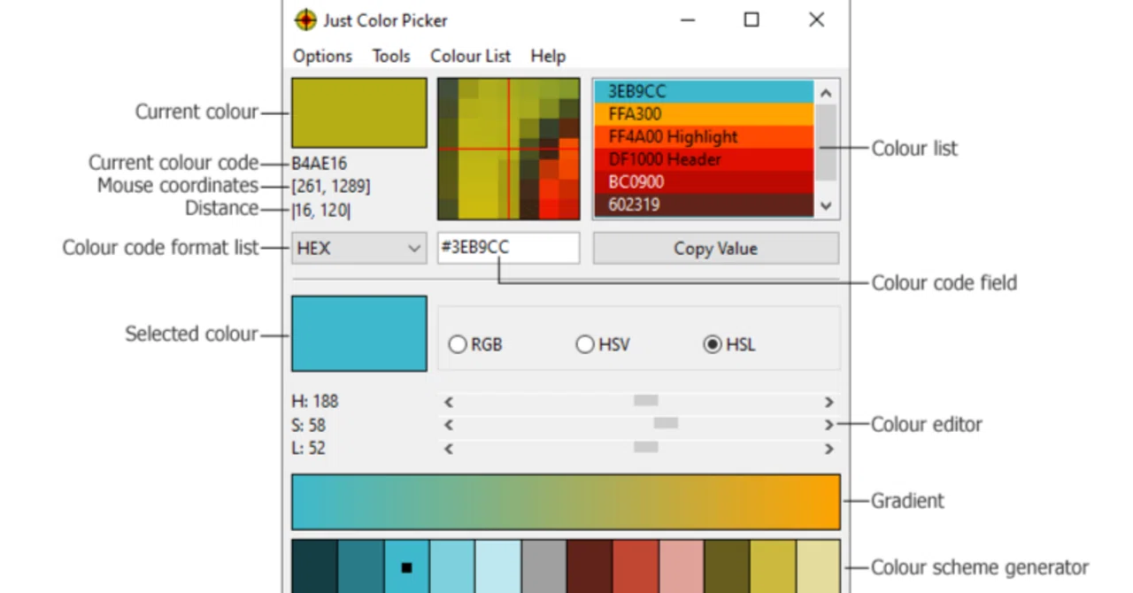 HTML色をゲットする～Just Color Picker (FREE)｜3D Square