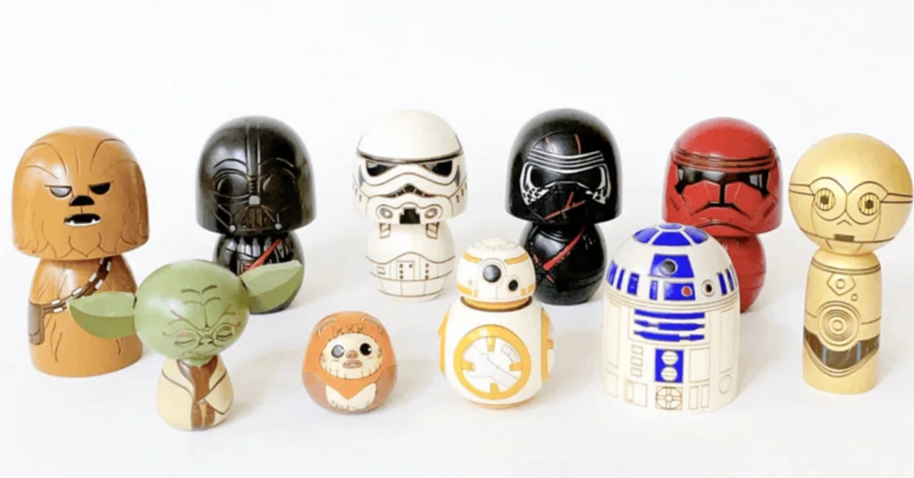 卯三郎こけし スター・ウォーズ 3体セット 伝統とポップカルチャーの融合「スターウォーズこけし」（卯三郎こけし