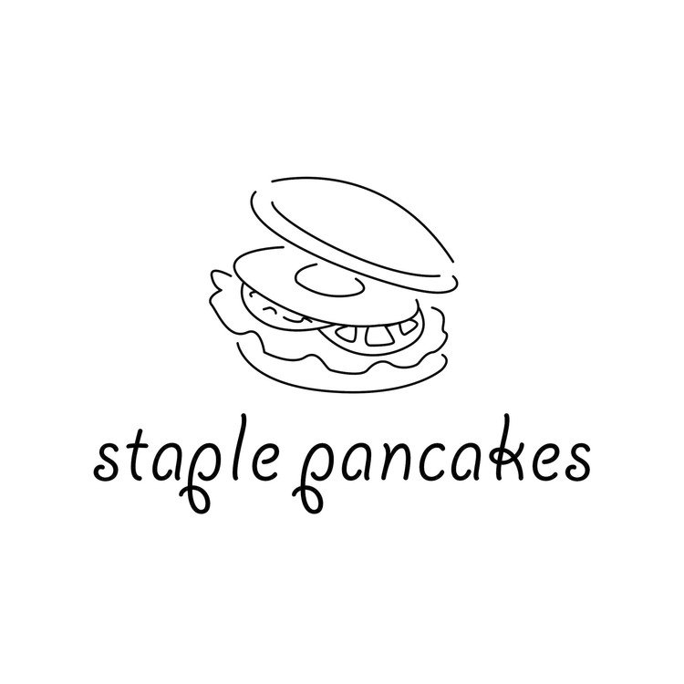 架空のパンケーキ店のロゴ制作。ご飯にも合うパンケーキのお店があればいいな、と思い制作しました。