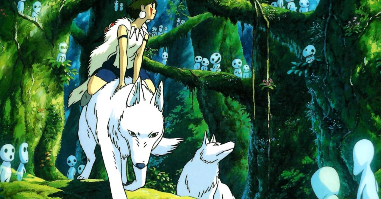 もののけ姫セル画 サンと山犬の息子たち 四角く