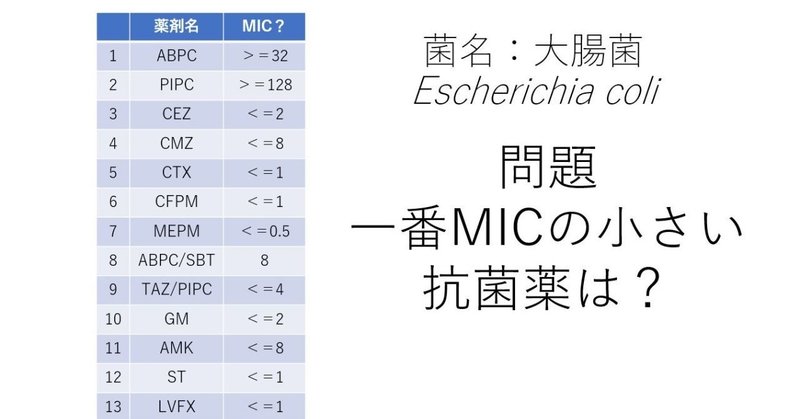 MIC？(最小発育阻止濃度)の”ような”数値の解釈～あなたはわかりますか？