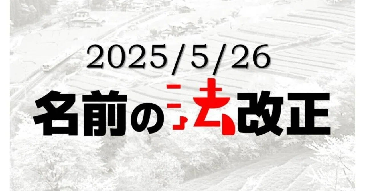 名前 法律改正