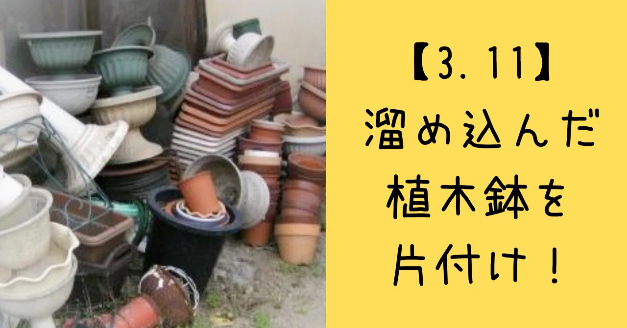 実家整理　古い大鉢 3.11】溜め込んだ植木鉢を片付け！｜整苑