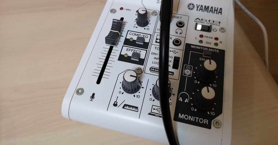 Yamahaのオーディオインターフェースag03を初使用 溝口 ライフクリエイトアニメーション Note