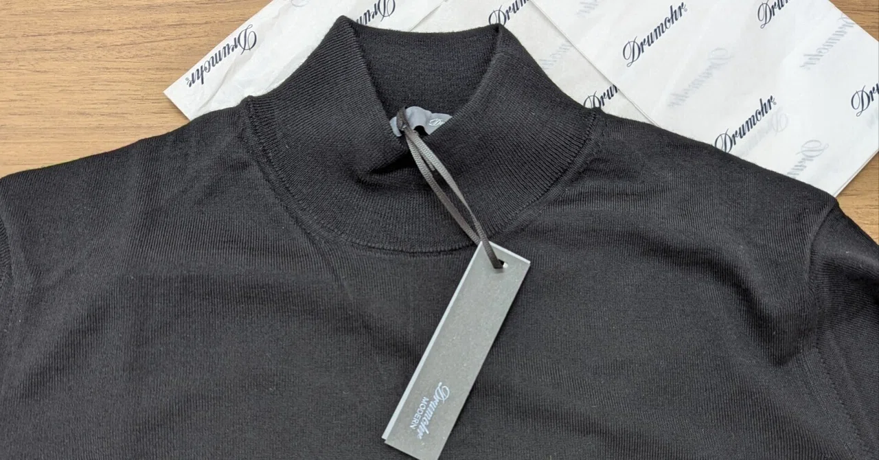 h*y様 rencontrant ニット size L ドルモアジョンスメドレー 春秋こそハイゲージのモックネックセーターを ジョンスメドレー