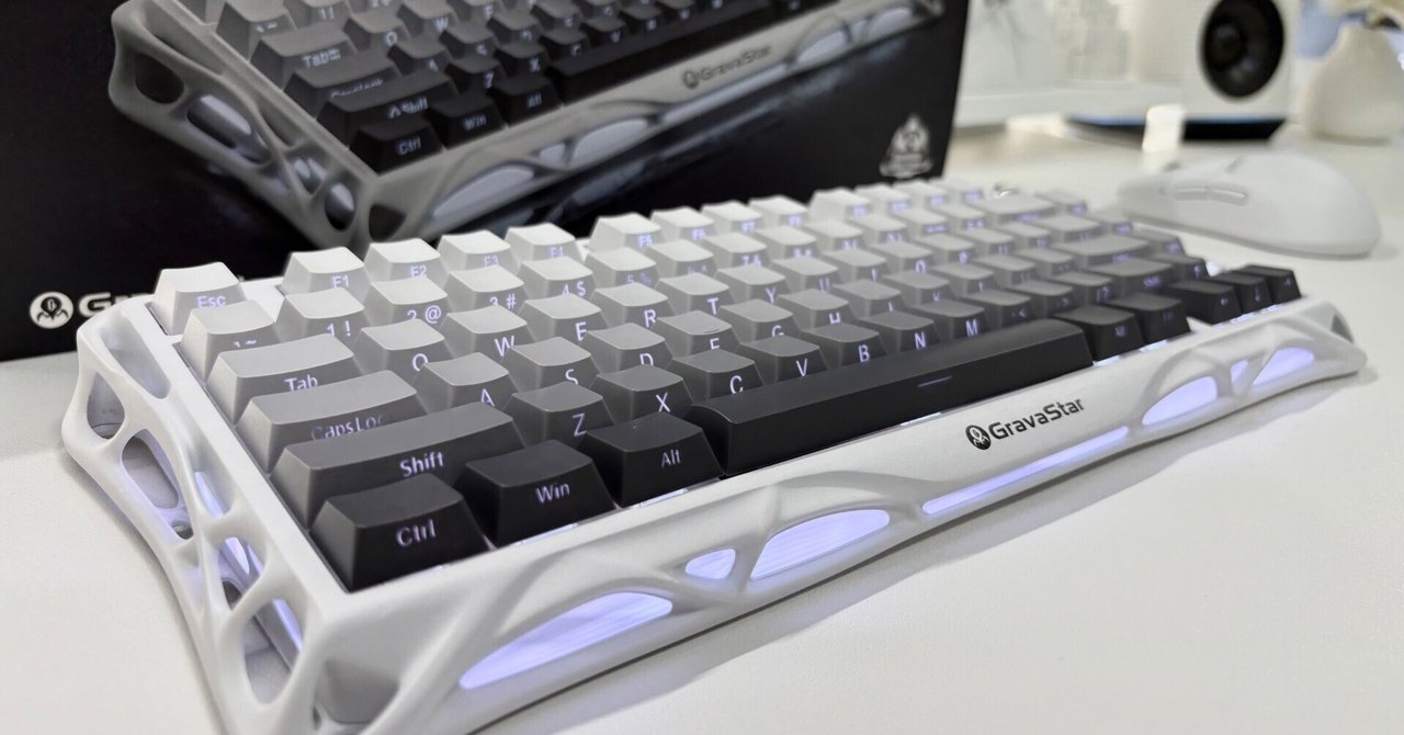 【美品】GravaStar Mercury K1 キーボード ホワイト GravaStar Mercury K1 グラデーションホワイト 75%ゲーミング