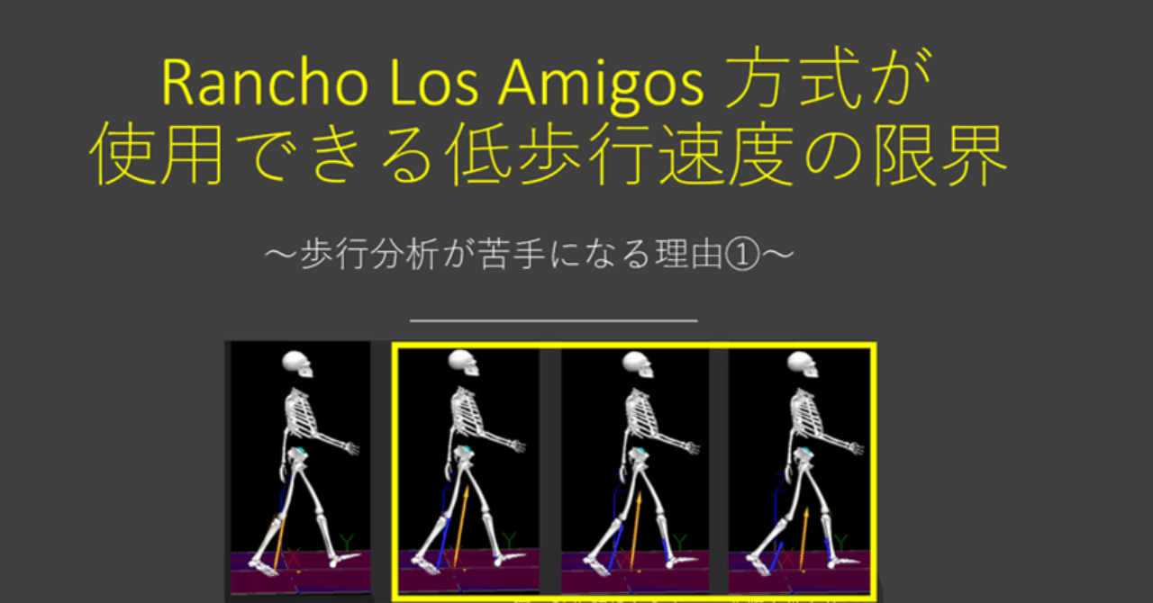 Rancho Los Amigos 方式が使用できる低歩行速度の限界 ～歩行