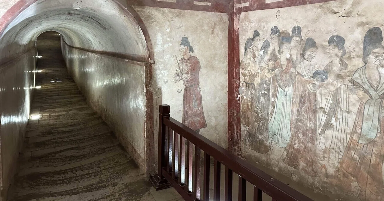 中国の壁画　戦時のもの　人物図　貴重品 AK1933A1-4 亜細亜への巡心旅 西安・咸陽篇#10_中国文化が開花する多様性のある
