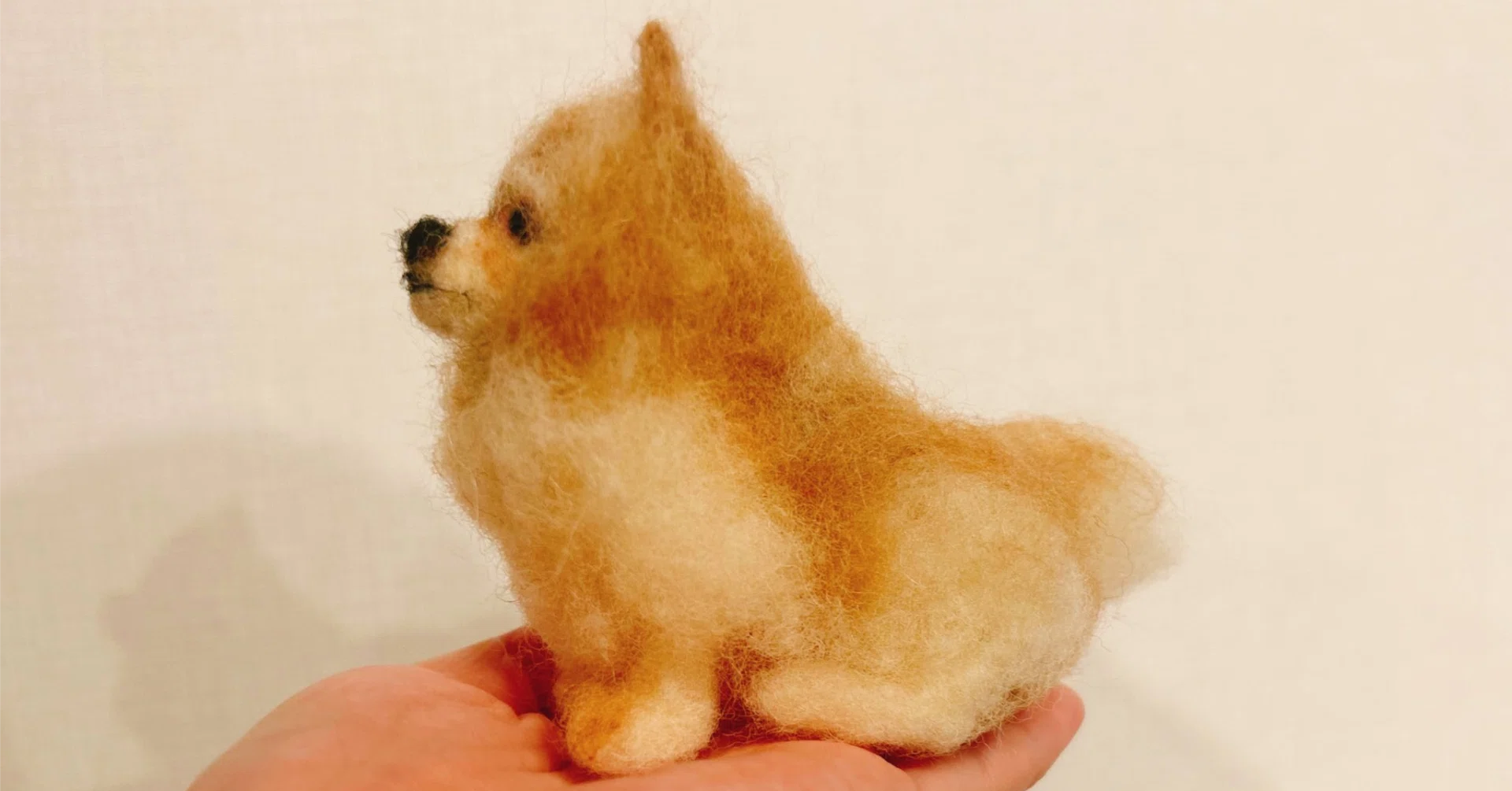 羊毛フェルト ポメラニアンちゃん オレンジ色 パピーちゃん 羊毛