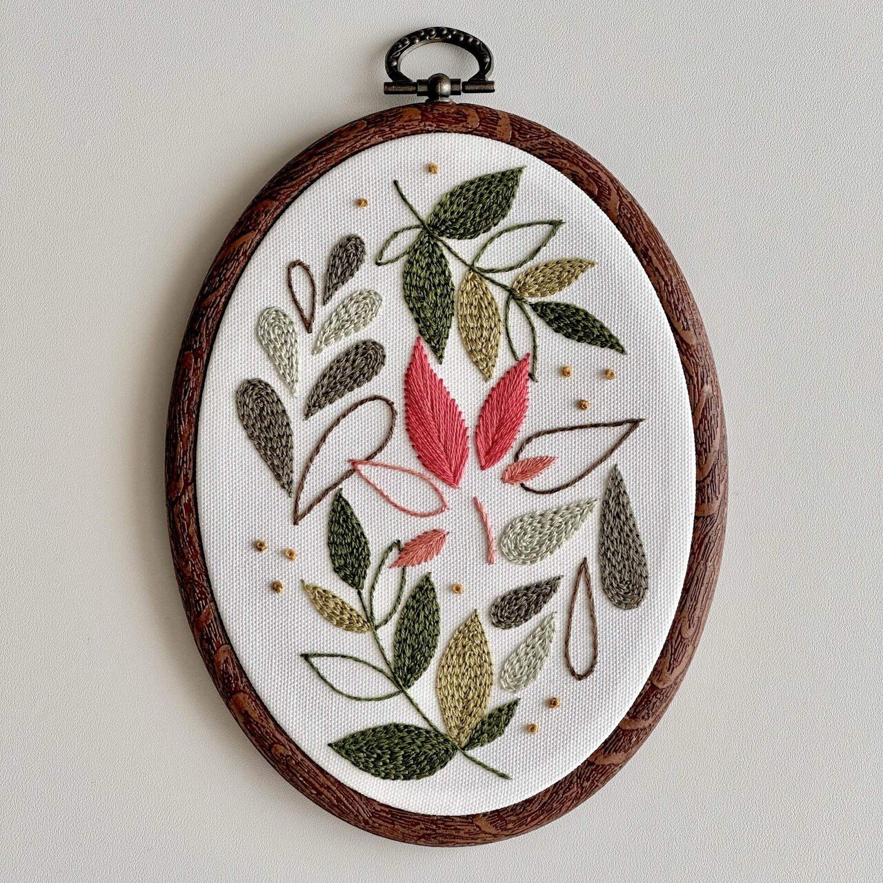 PDF図案【落ち葉模様】｜はなこまち/刺繍作家