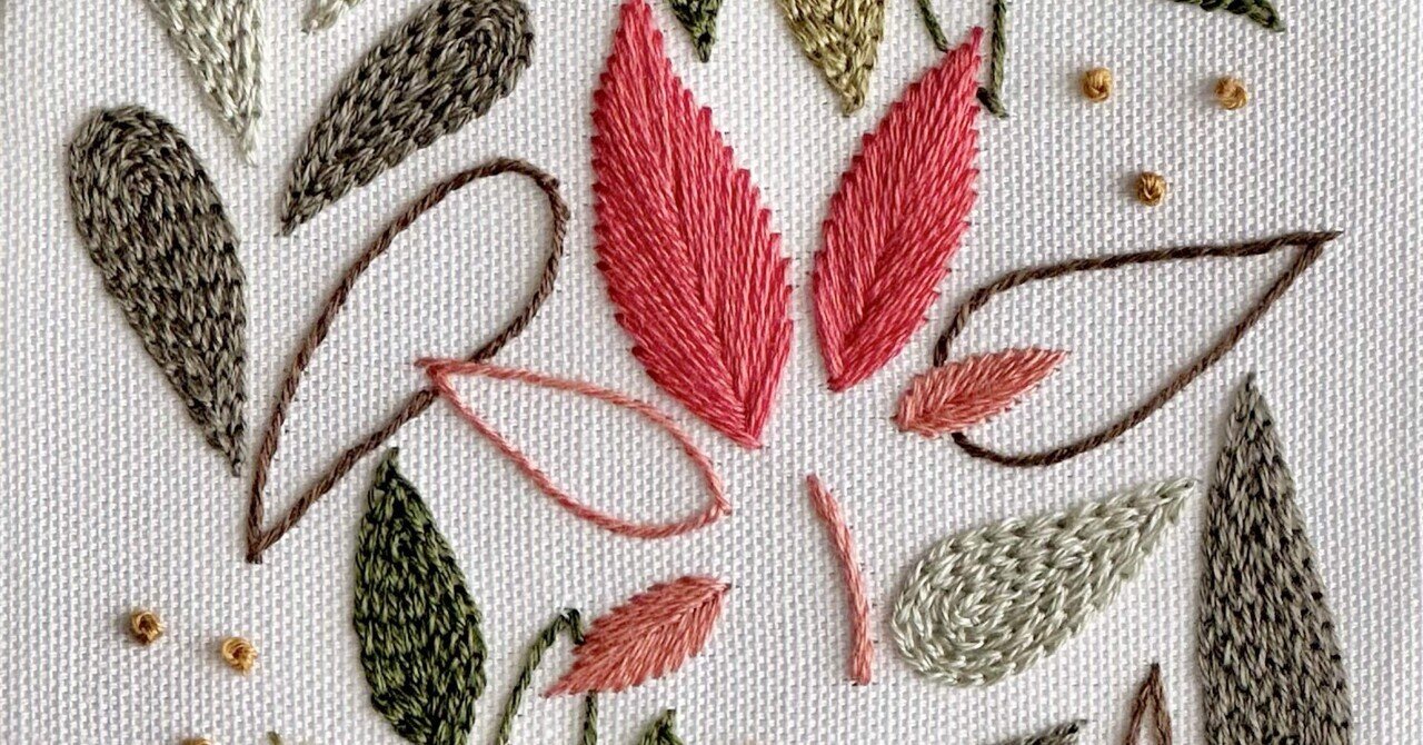ファッションデザイナー PDF図案【落ち葉模様】｜はなこまち/刺繍作家 和洋裁材料