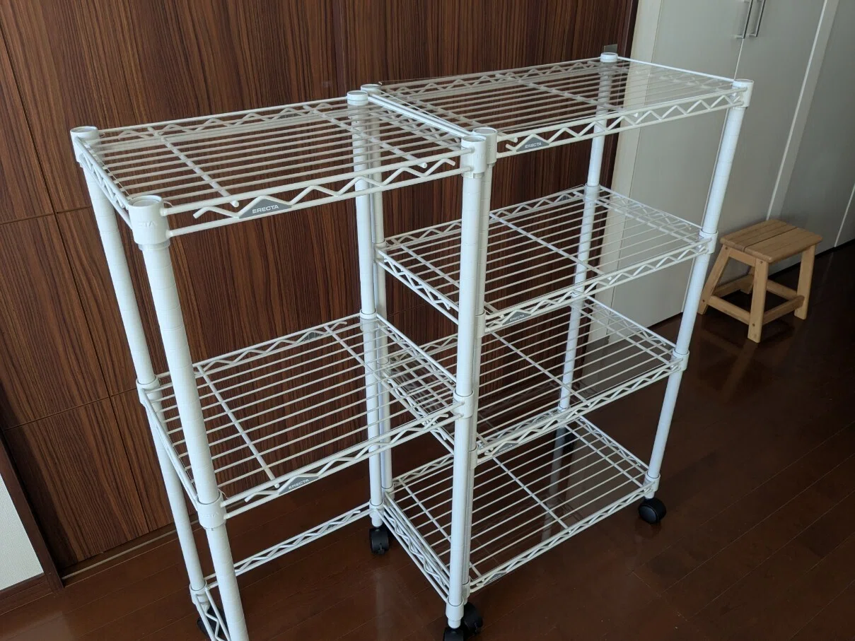 エレクター・シェルフを2台組み立てました。ベーシックシリーズ 