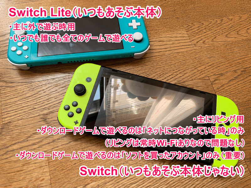 Switch Liteとswitchを2台持ちする場合に気をつけた方がいいこと てっけん Note