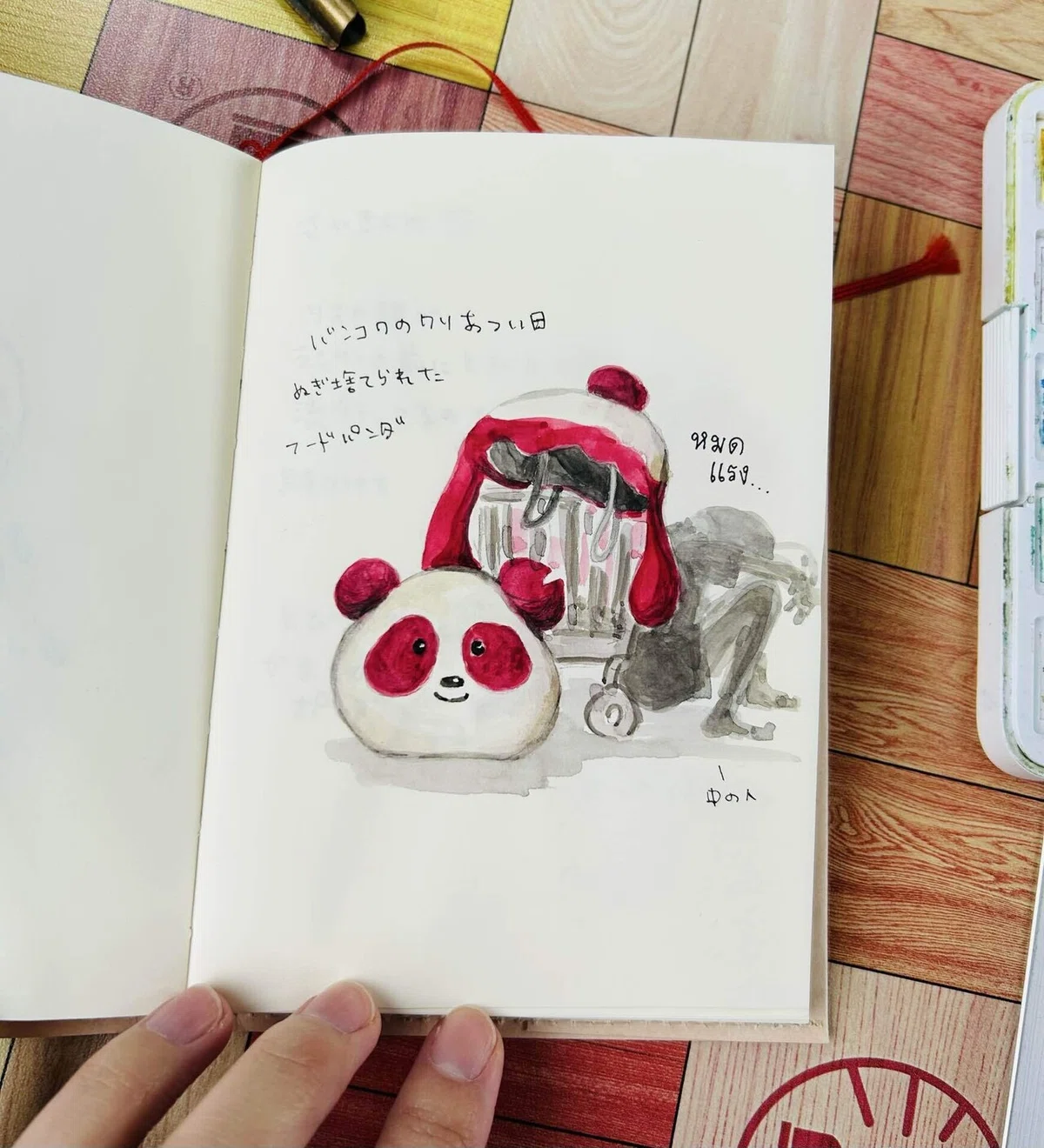 パンダの着ぐるみの絵