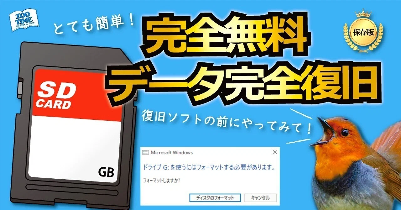 完全無料】🔰フォーマット要求されたSDカードのデータを完全復旧する