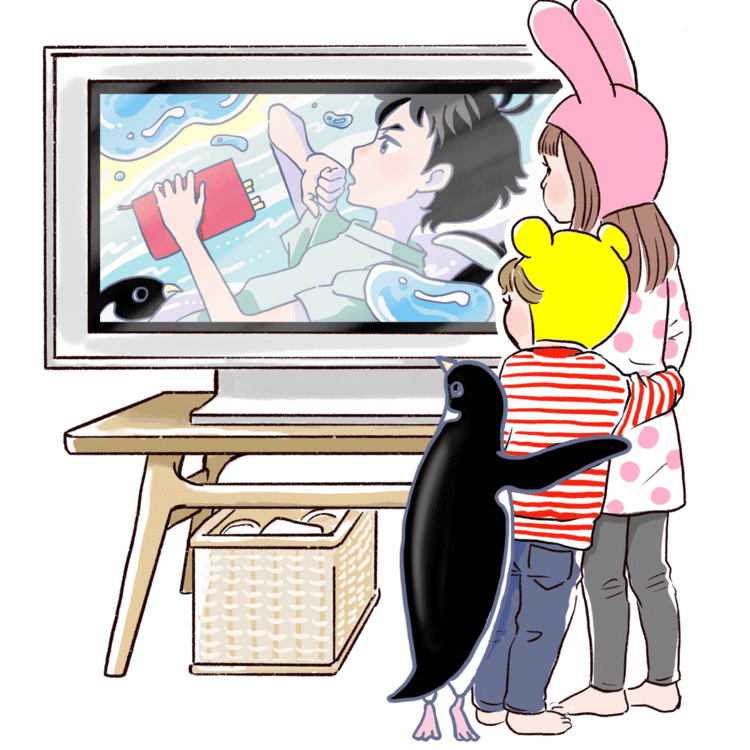 少し前、ころたんが「ペンギン・ハイウェイ」にはまって、1日に何度も観る時がありました。
研究家の青山くん(小4)がかわいい。
見てる時何故かたー坊がころたんをぎゅっとしてたのがかわいかったです。

⭐️ペンギン・ハイウェイの絵の部分は私の創作です。

#今日のかわいいやつ
#育児漫画
#育児日記
#ペンギンハイウェイ
#たー坊
#ころたん