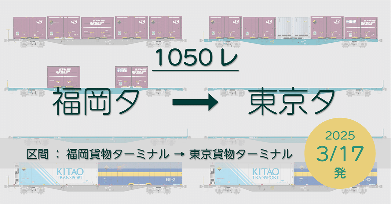 1050レの列車編成【2025年3月17日発】｜マブ