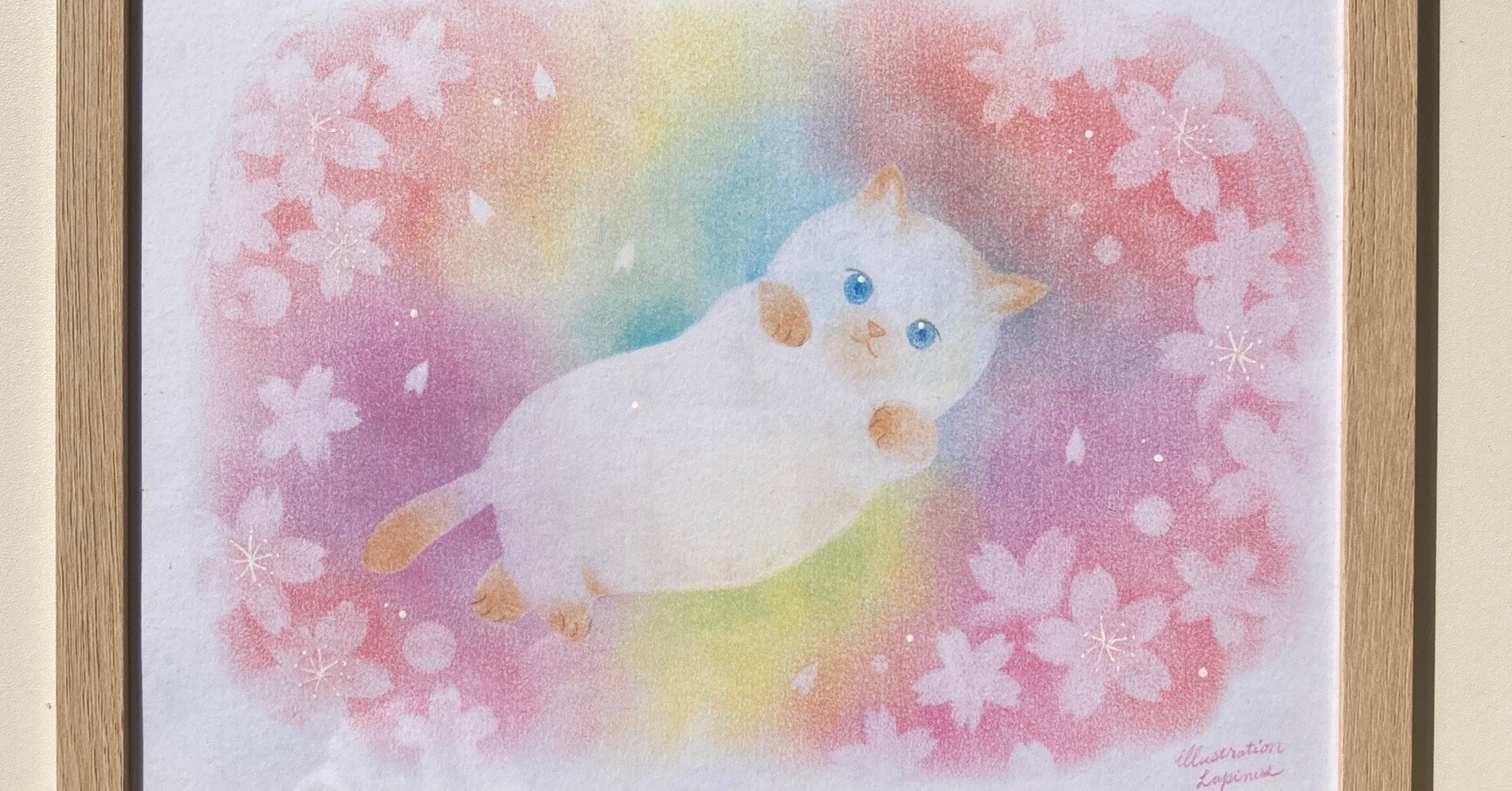 happy rabbit ハンドメイドパステル画　絵画アート原画 happy rabbit ハンドメイドパステル画 絵画アート原画